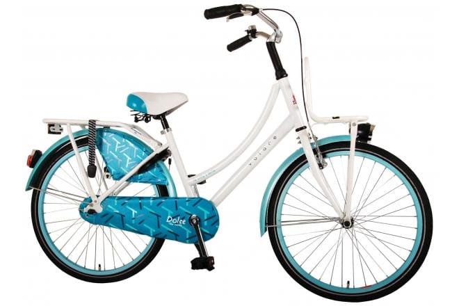 Volare Oma Dolce Kinderfiets - Meisjes - 24 inch - Wit/Blauw - 95%  afgemonteerd - Laak Bike